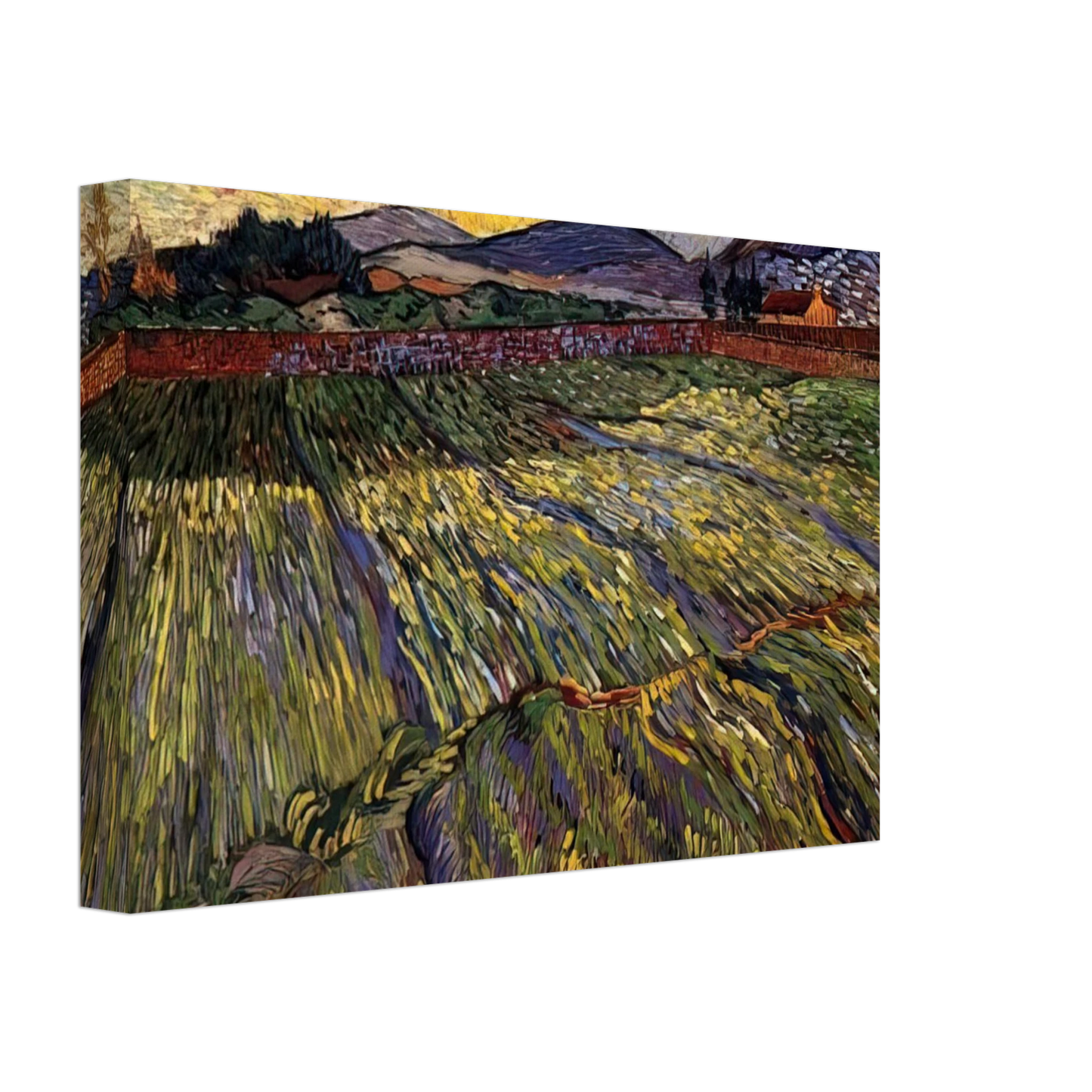 Vincent van Gogh - Wheat Field with Rising Sun Canvas - 40x60 cm / 16x24 inches-canvas