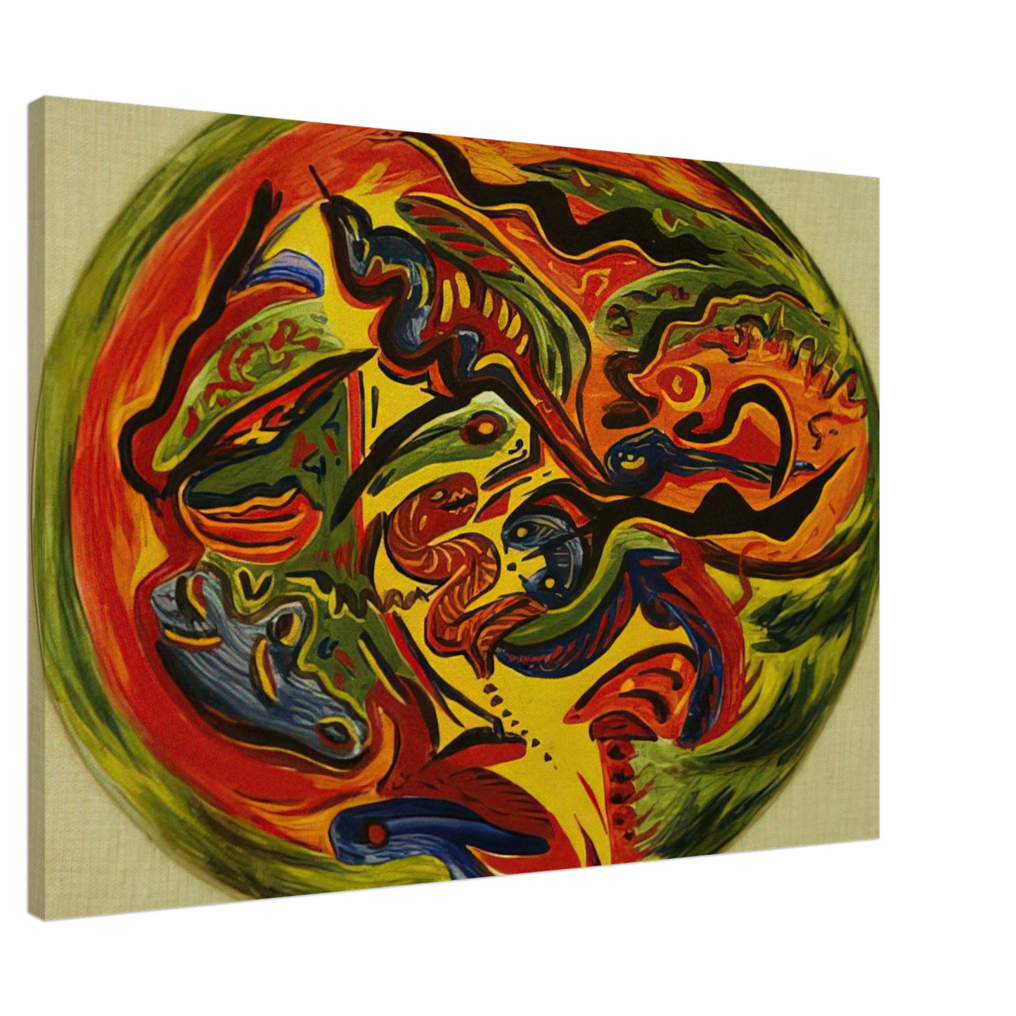 Jackson Pollock - CIRCLE 1941 Canvas - 20x30 cm / 8x12 inches-canvas