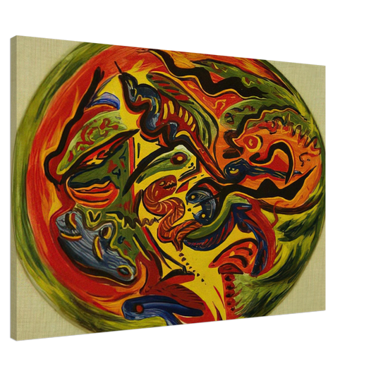 Jackson Pollock - CIRCLE 1941 Canvas - 20x30 cm / 8x12 inches-canvas