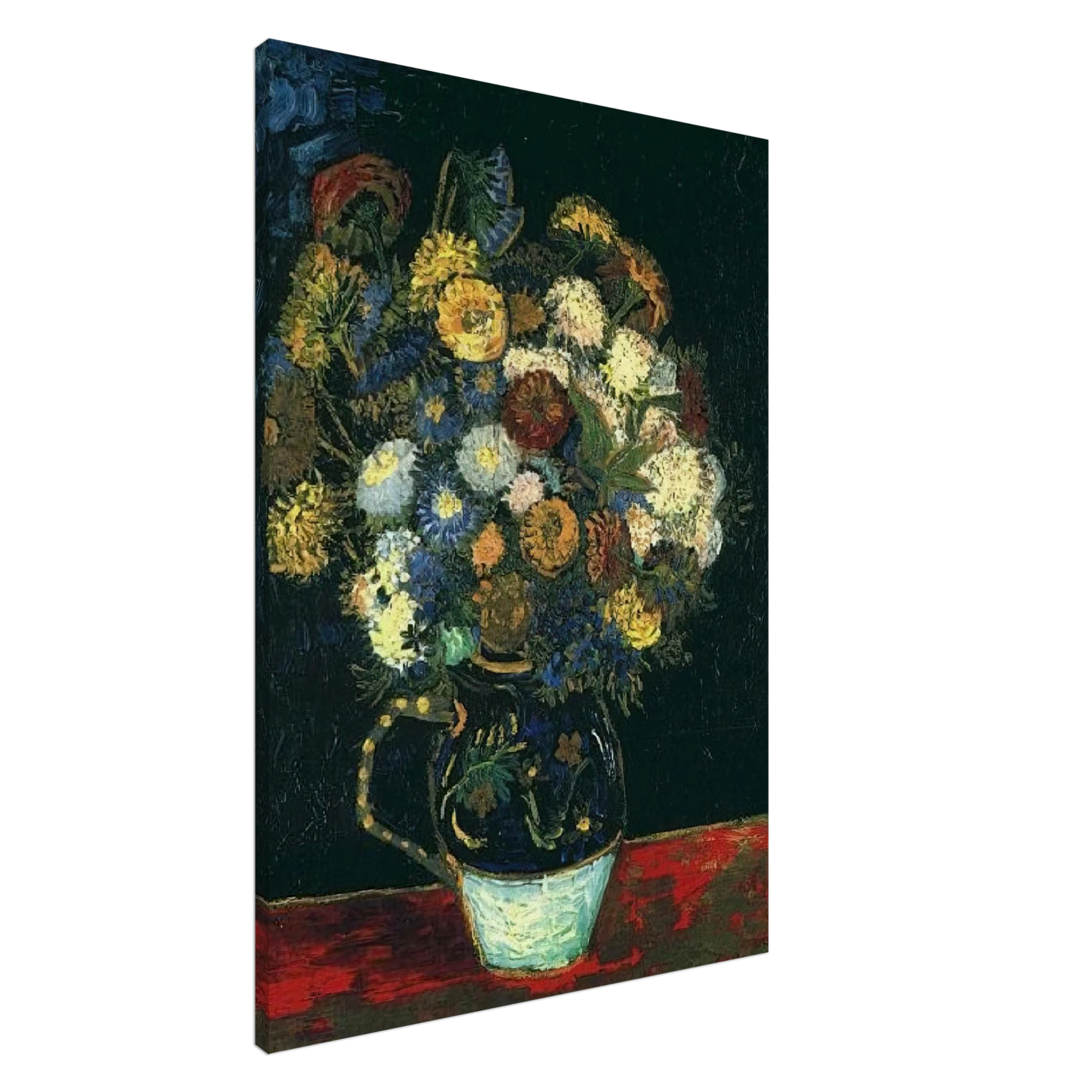 Vincent van Gogh - Still Life Vase with Zinnias Canvas - 20x30 cm / 8x12 inches-canvas
