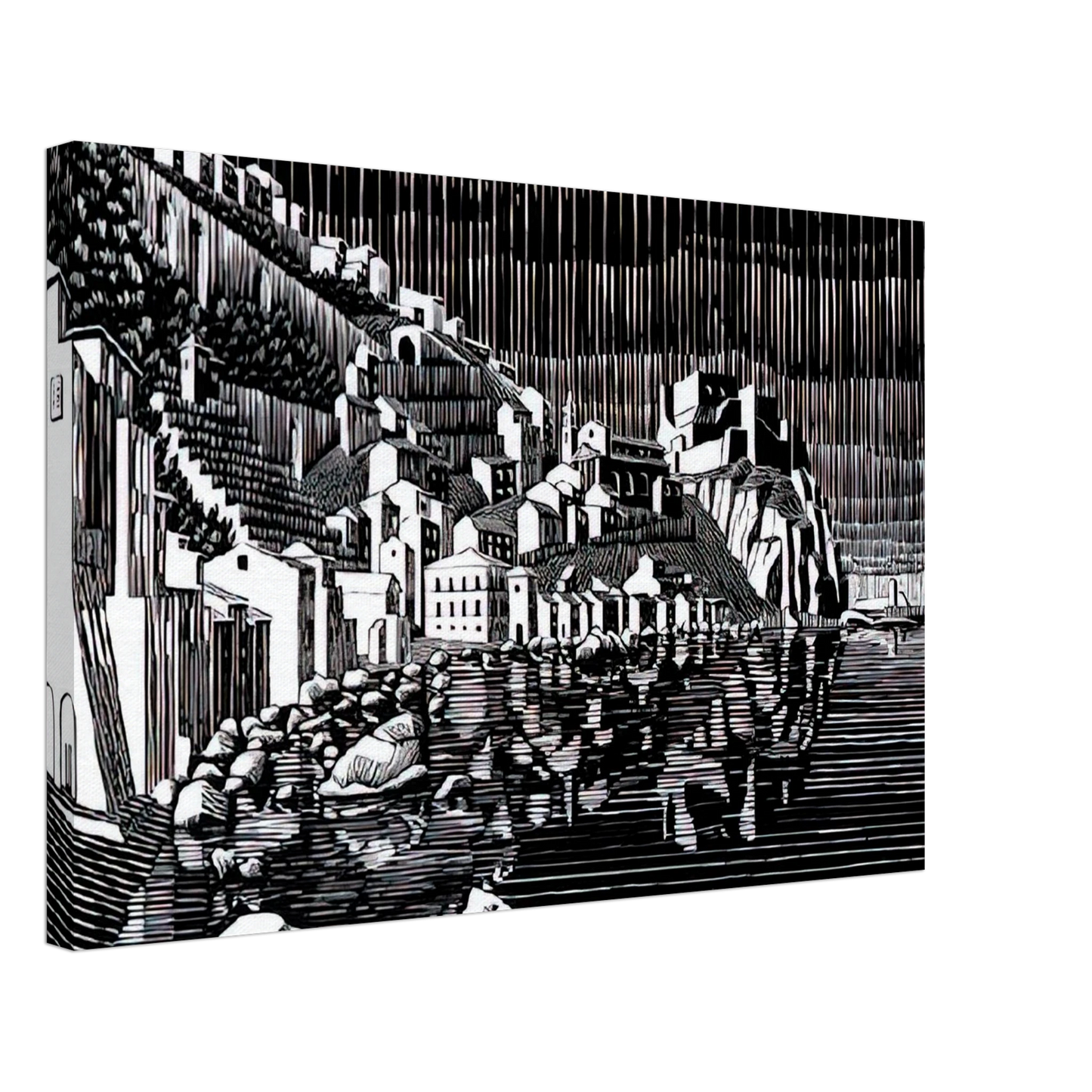 MC Escher - SCILLA CALABRIA FEBRUARY 1931 1931 Canvas - 70x100 cm / 28x40 inches-canvas