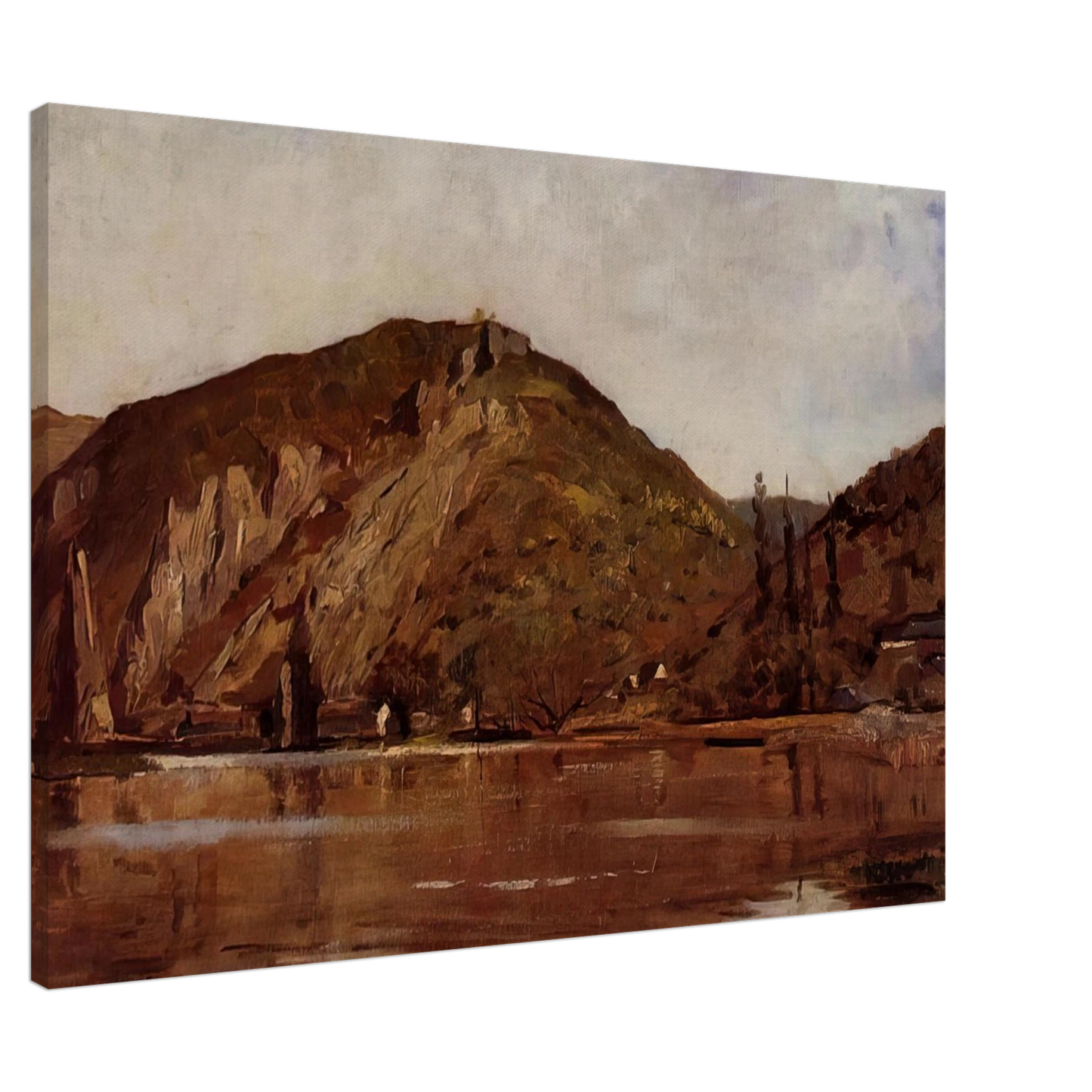 Theo van Rysselberghe - MEUSE RIVER AROUND NAMUR 1880 Canvas - 20x30 cm / 8x12 inches-canvas