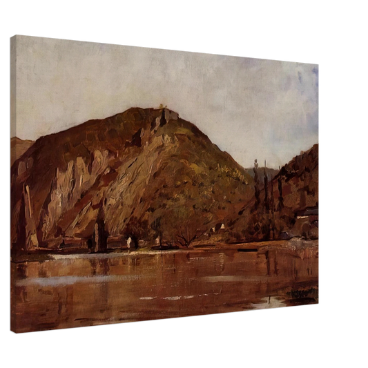 Theo van Rysselberghe - MEUSE RIVER AROUND NAMUR 1880 Canvas - 20x30 cm / 8x12 inches-canvas