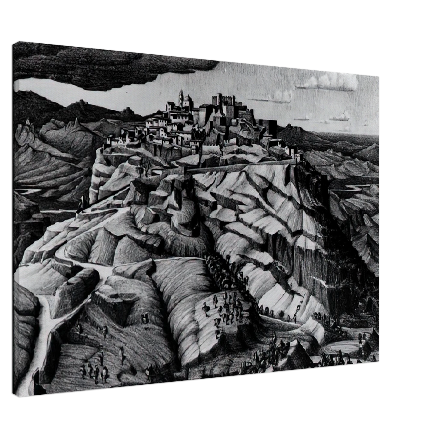 MC Escher - SANTA SEVERINA CALABRIA FEBRUARY 1931 1931 Canvas - 20x30 cm / 8x12 inches-canvas