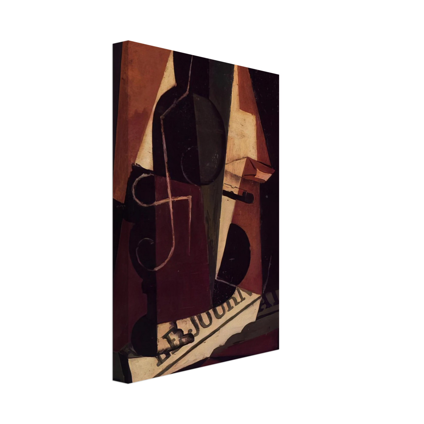 Juan Gris - BOTTLE AND GLASS Canvas - 70x100 cm / 28x40 inches-canvas