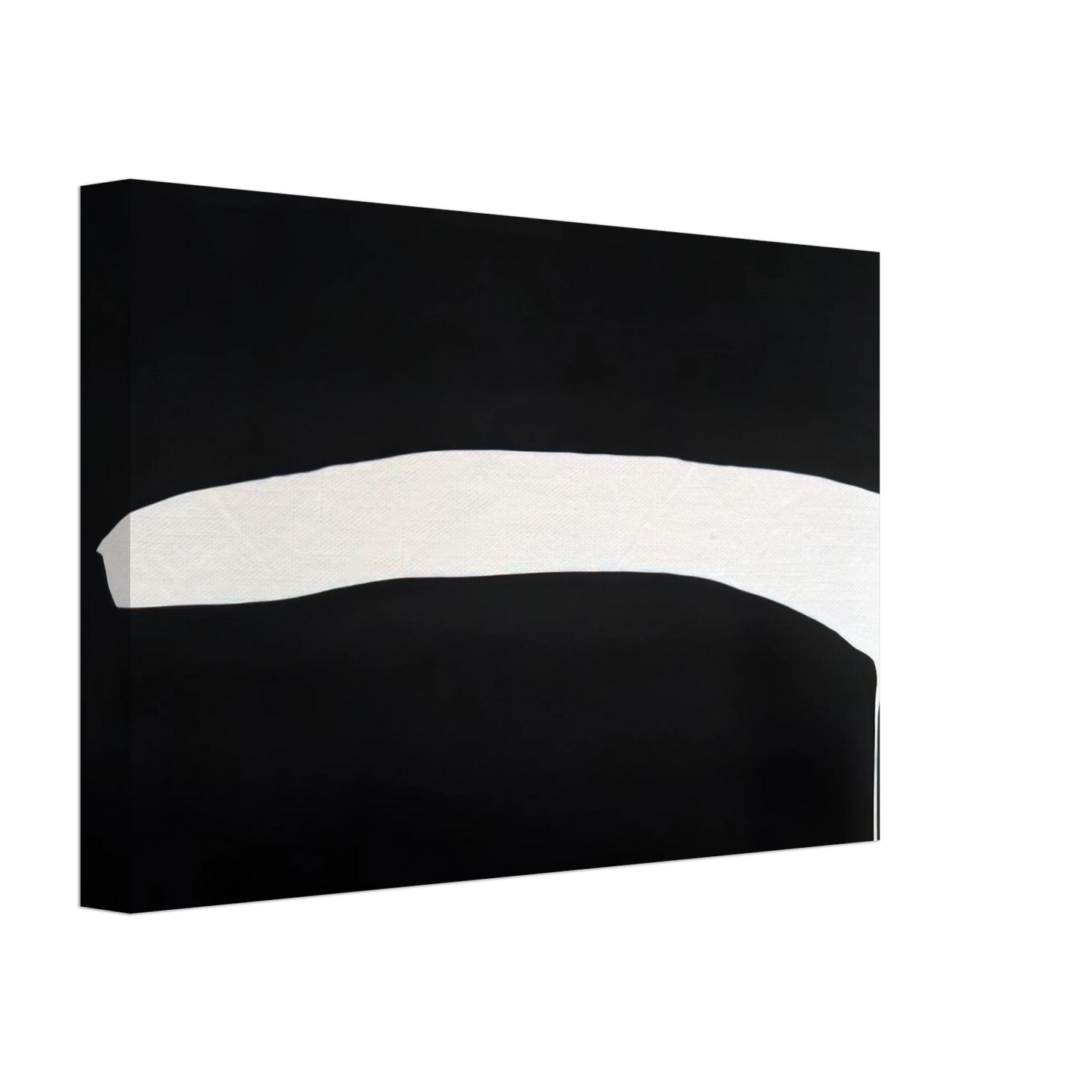 Jiro Yoshihara - White Line on Black - 1968 Canvas - 40x60 cm / 16x24 inches-canvas