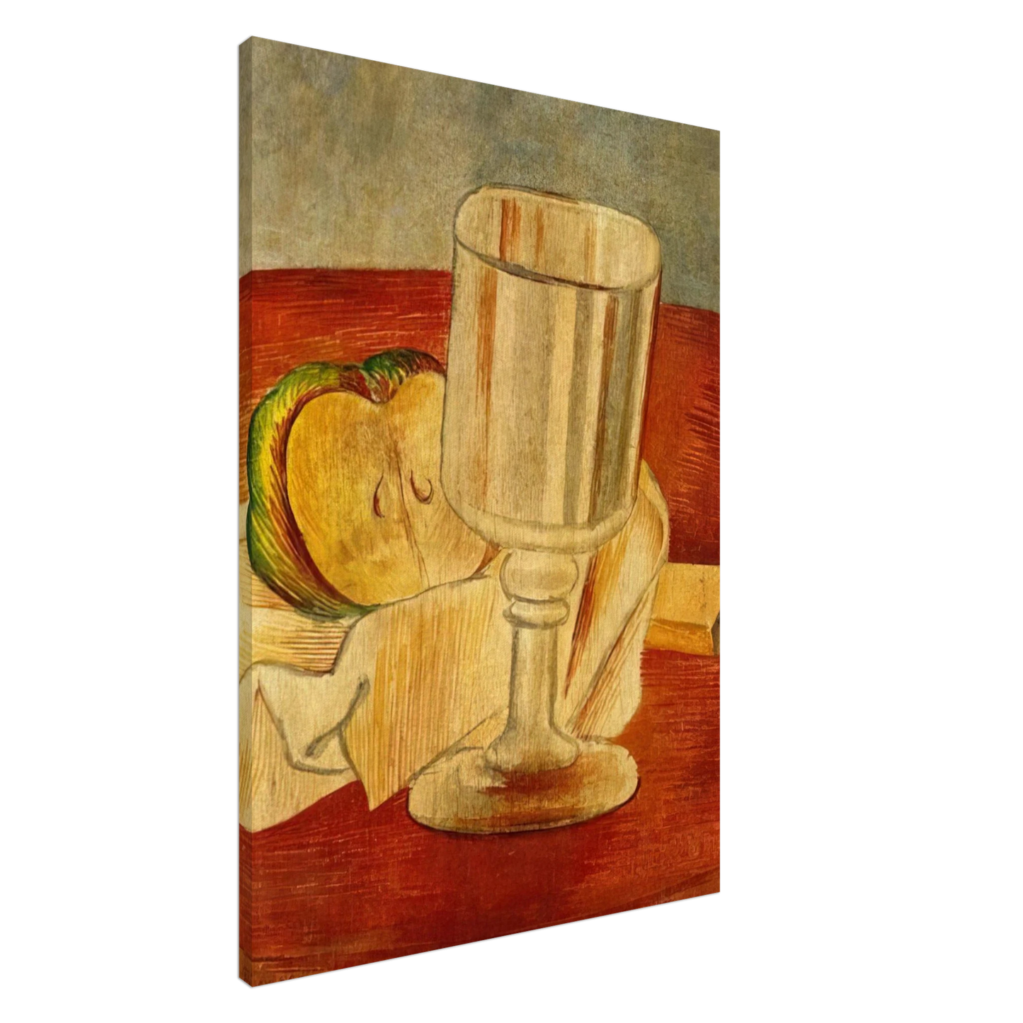 Pablo Picasso - Still life with Gobleet - 1914 Canvas - 20x30 cm / 8x12 inches-canvas