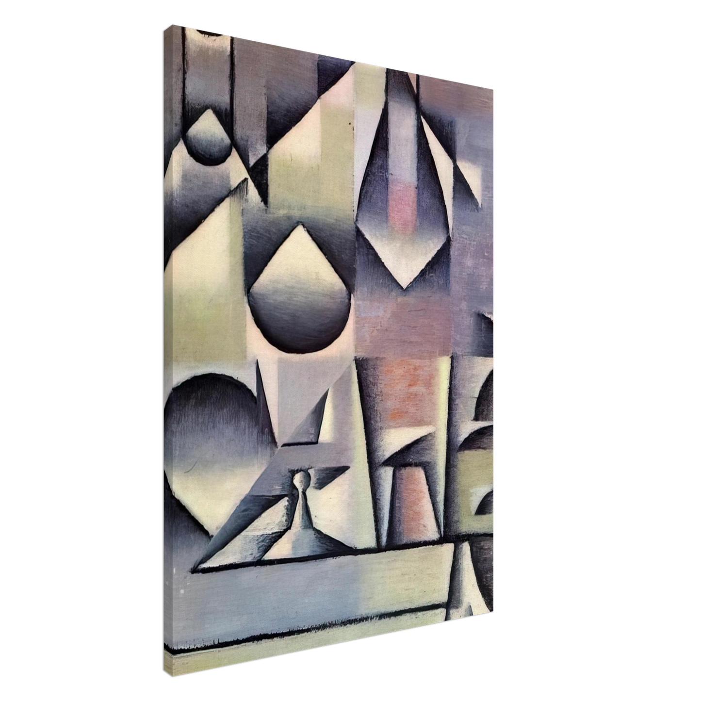 Juan Gris - BOTTLE AND PITCHER Canvas - 20x30 cm / 8x12 inches-canvas