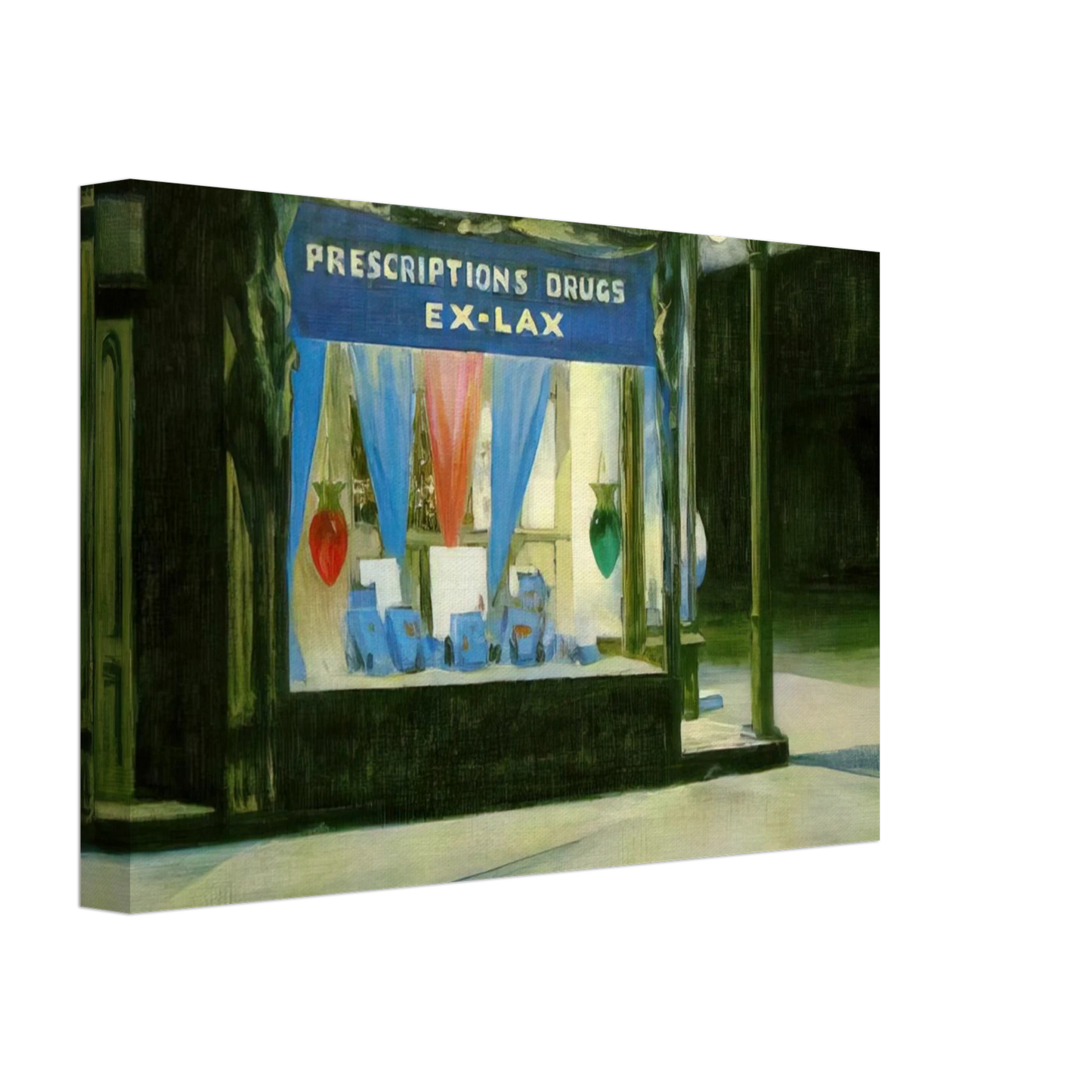 Edward Hopper - Drug Store Canvas - 70x100 cm / 28x40 inches-canvas
