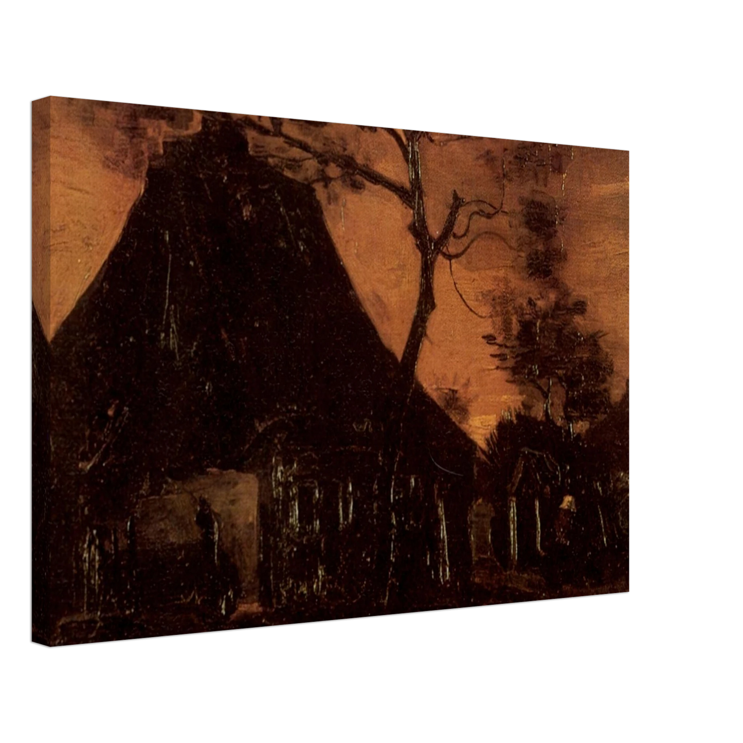 Vincent van Gogh - Cottage with Trees Canvas - 40x60 cm / 16x24 inches-canvas