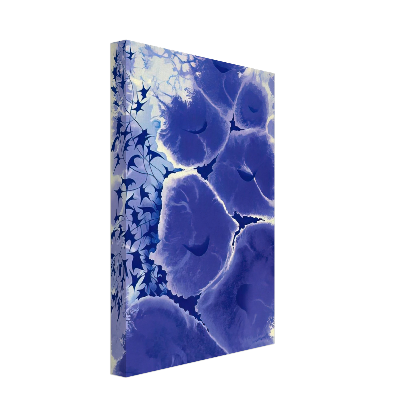 Eyvind Earle - Mauve Floral Canvas - 40x60 cm / 16x24 inches-canvas