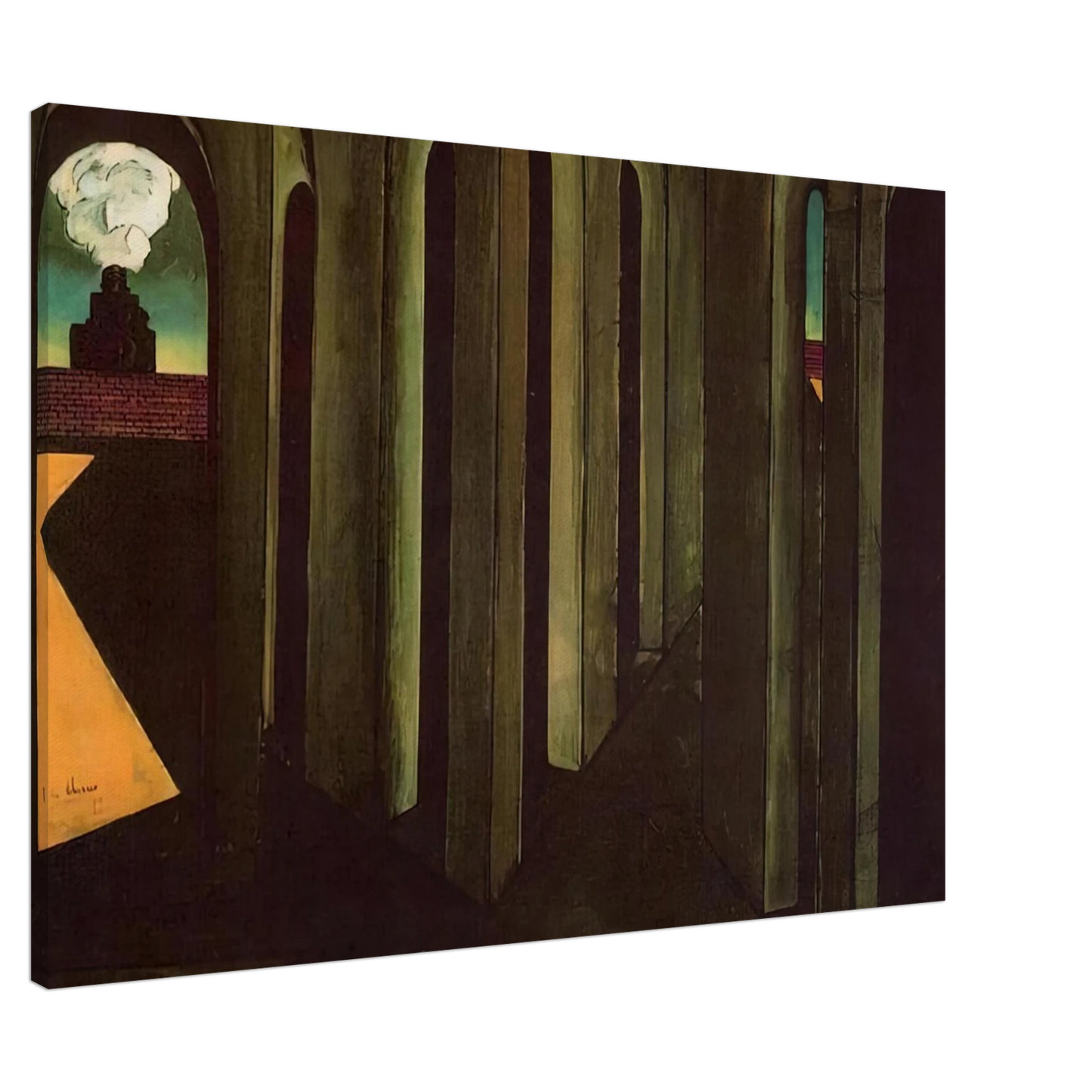 Giorgio de Chirico - THE ANXIOUS JOURNEY 1913 Canvas - 20x30 cm / 8x12 inches-canvas