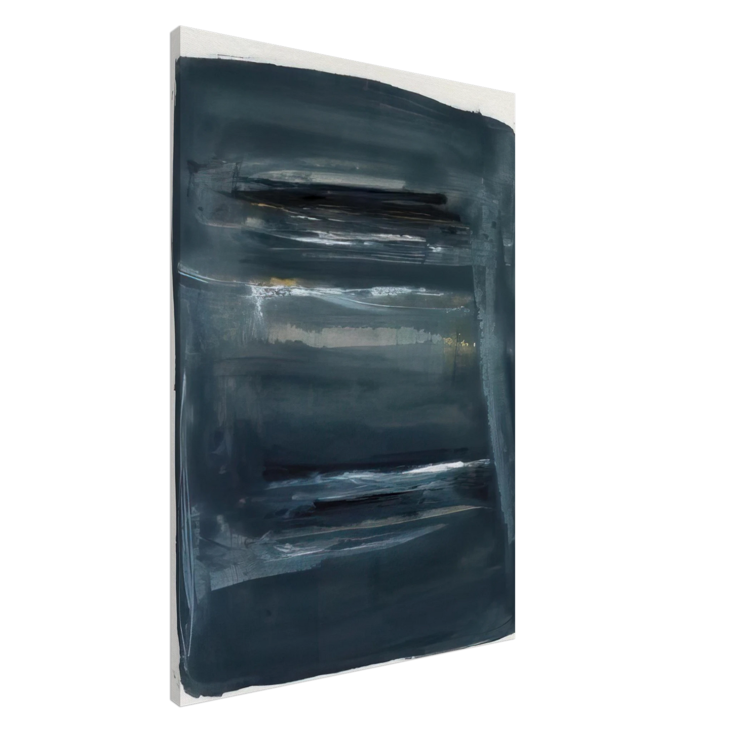Larry Zox - Abstract with Blue and Black - Abstract Expressionism Canvas - 20x30 cm / 8x12 inches-canvas