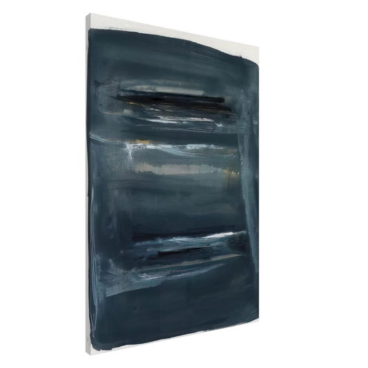 Larry Zox - Abstract with Blue and Black - Abstract Expressionism Canvas - 20x30 cm / 8x12 inches-canvas