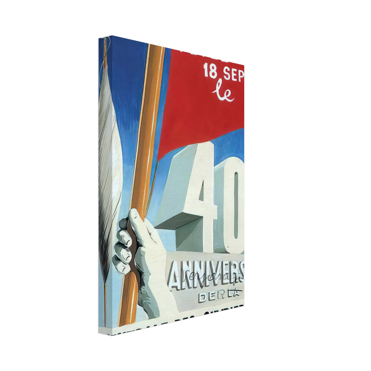 Rene Magritte - PROJECT OF POSTER THE CENTER OF TEXTILE WORKERS IN BELGIUM CELEBRATION ON 18TH SEPTEMBER 1938 Canvas - 40x60 cm / 16x24 inches-canvas