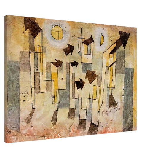 Paul Klee - WALL PAINTING FROM THE TEMPLE OF LONGING 1922 Canvas - 20x30 cm / 8x12 inches-canvas