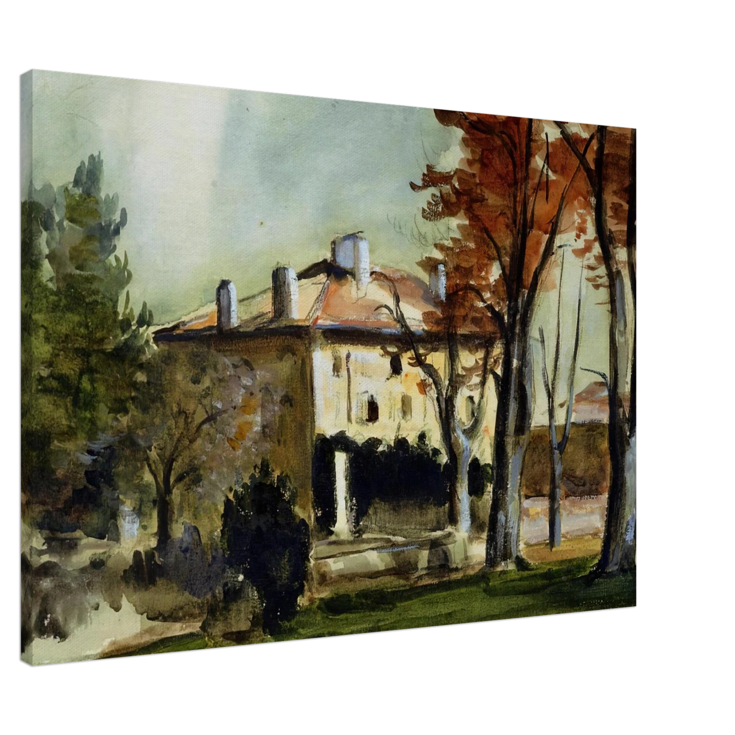 Paul Cezanne - The Manor House at Jas de Bouffan Canvas - 20x30 cm / 8x12 inches-canvas