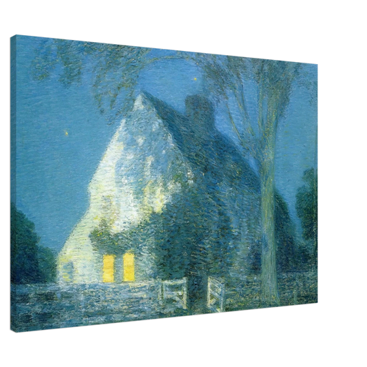 Childe Hassam - Moonlight, the Old House Canvas - 20x30 cm / 8x12 inches-canvas