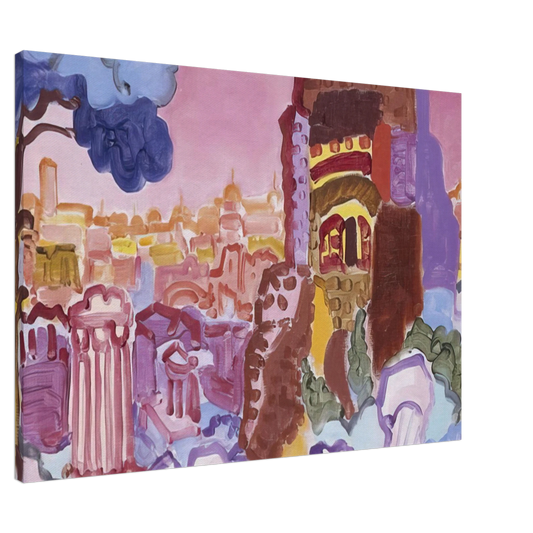 Charles Lapicque - Le Mont Palatin - 1958 Canvas - 20x30 cm / 8x12 inches-canvas