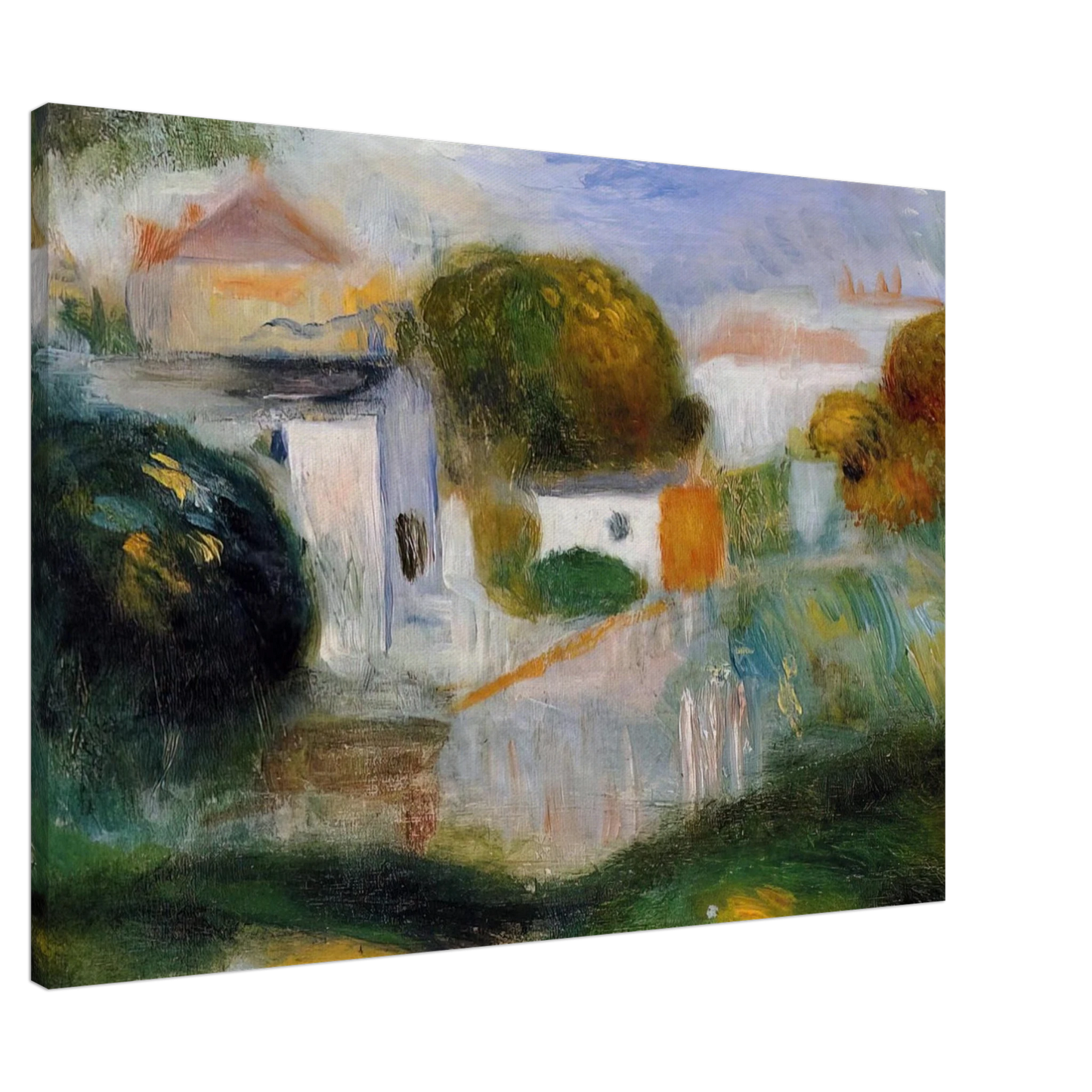 Pierre-Auguste Renoir - Houses in the Trees Canvas - 20x30 cm / 8x12 inches-canvas
