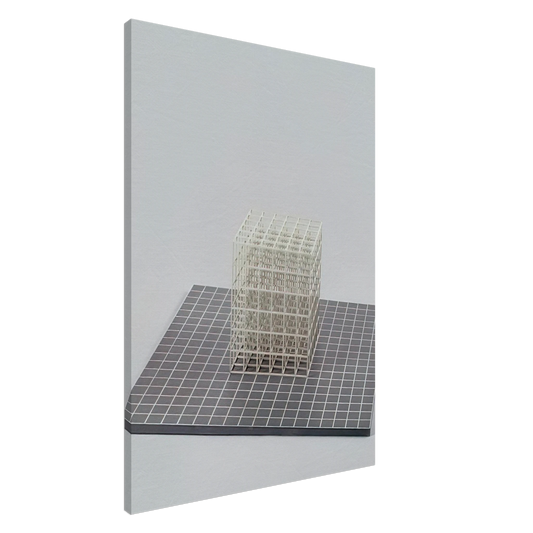 Sol LeWitt - Modular cube. Base Canvas - 20x30 cm / 8x12 inches-canvas