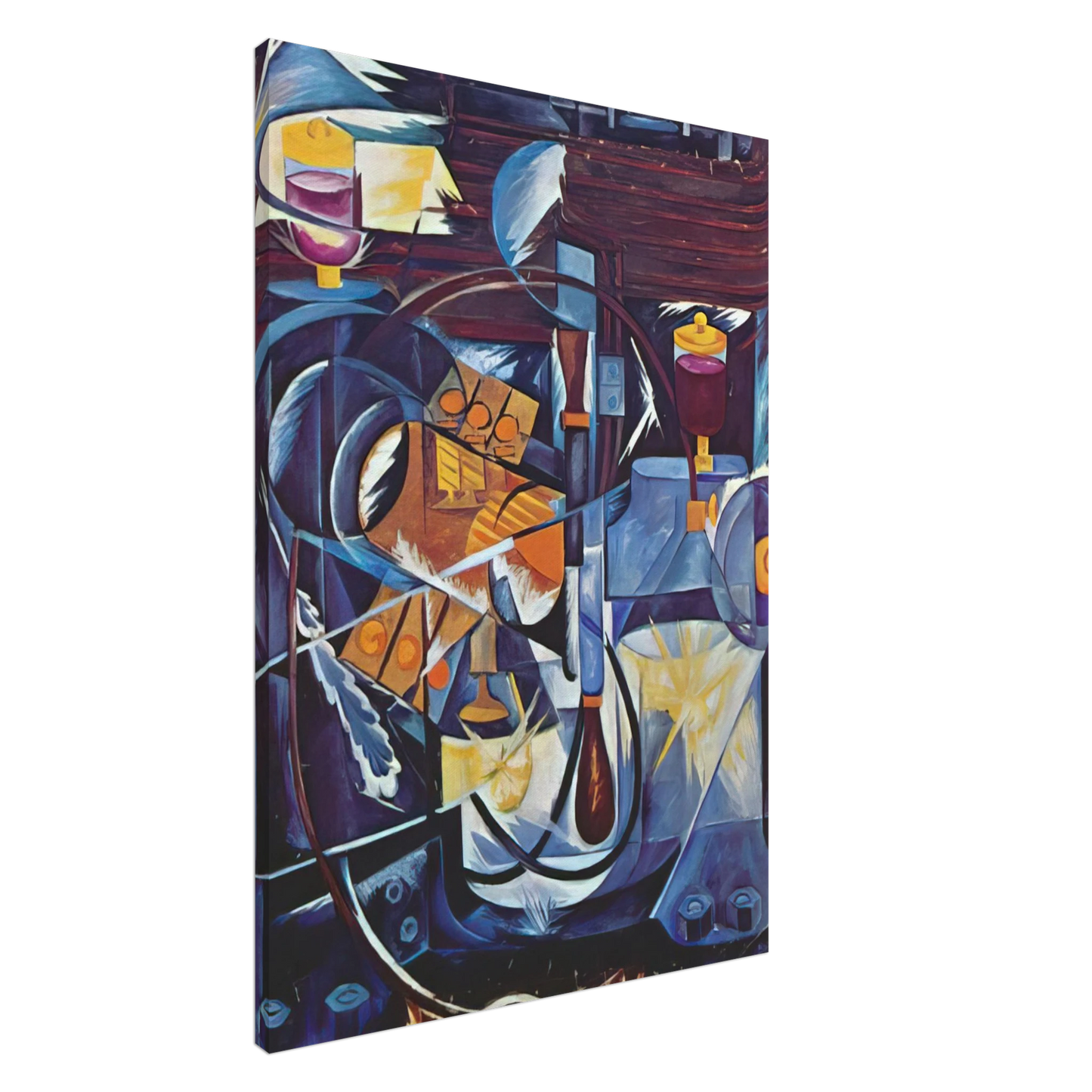 Natalia Goncharova - Dynamo machine - 1913 Canvas - 20x30 cm / 8x12 inches-canvas