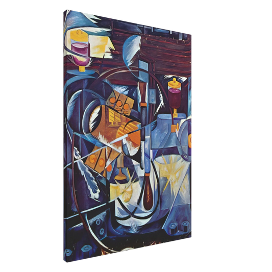 Natalia Goncharova - Dynamo machine - 1913 Canvas - 20x30 cm / 8x12 inches-canvas