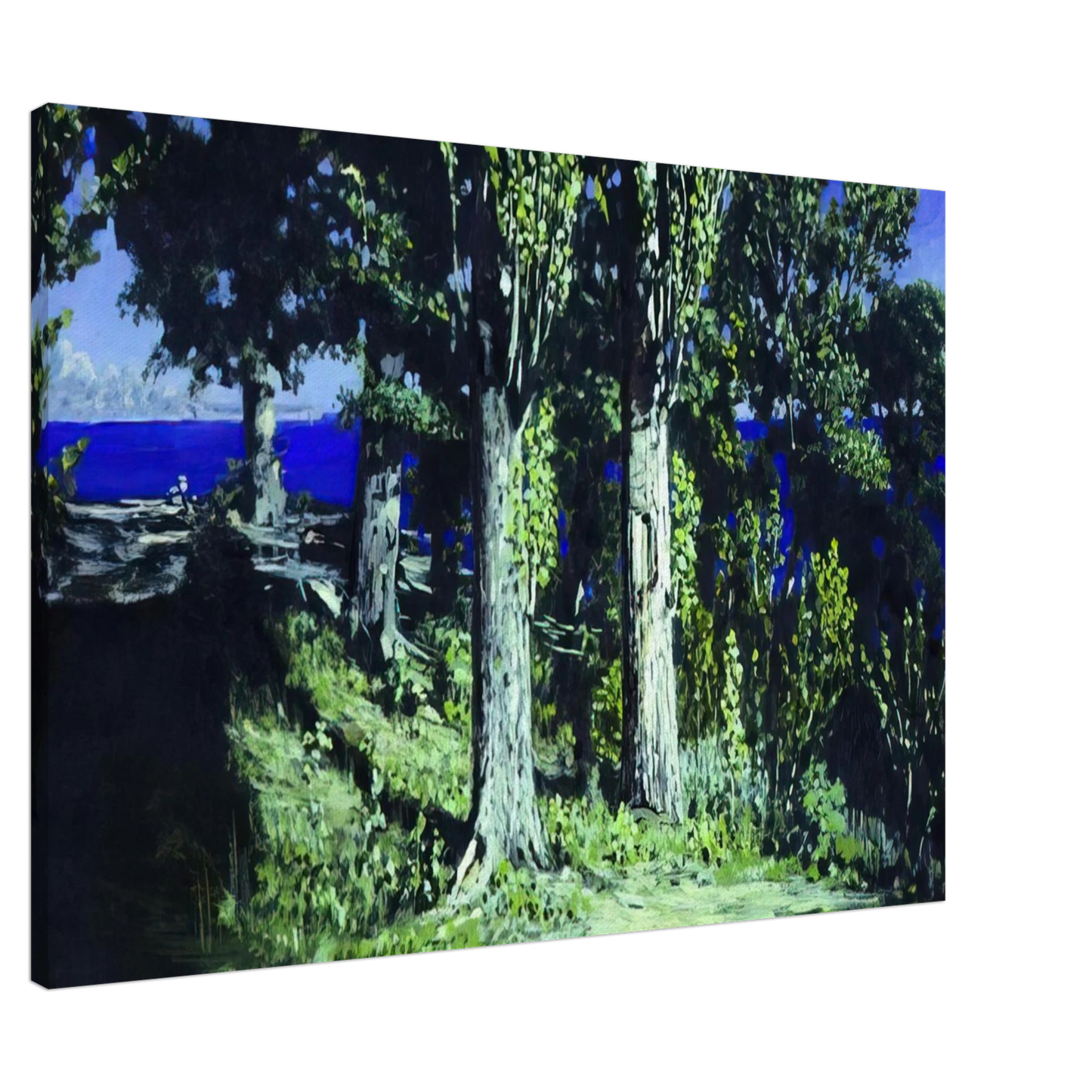 Arkhyp Kuindzhi - Cypresses on a Seashore. The Crimea Canvas - 20x30 cm / 8x12 inches-canvas