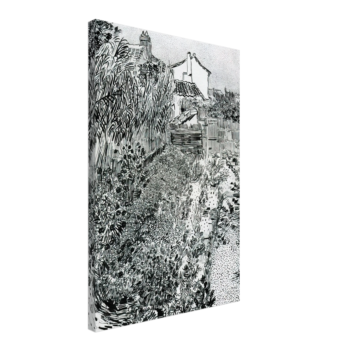 Vincent van Gogh - The Garden with Flowers Canvas - 40x60 cm / 16x24 inches-canvas