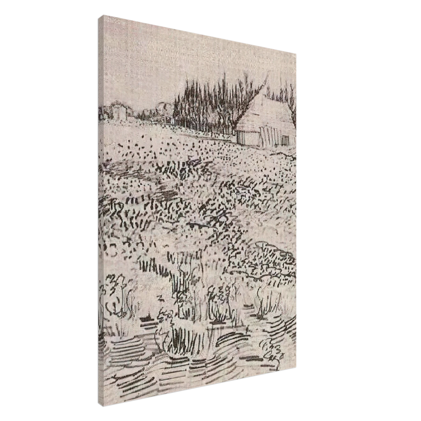 Vincent van Gogh - Landscape with Hut in the Camargue Canvas - 20x30 cm / 8x12 inches-canvas