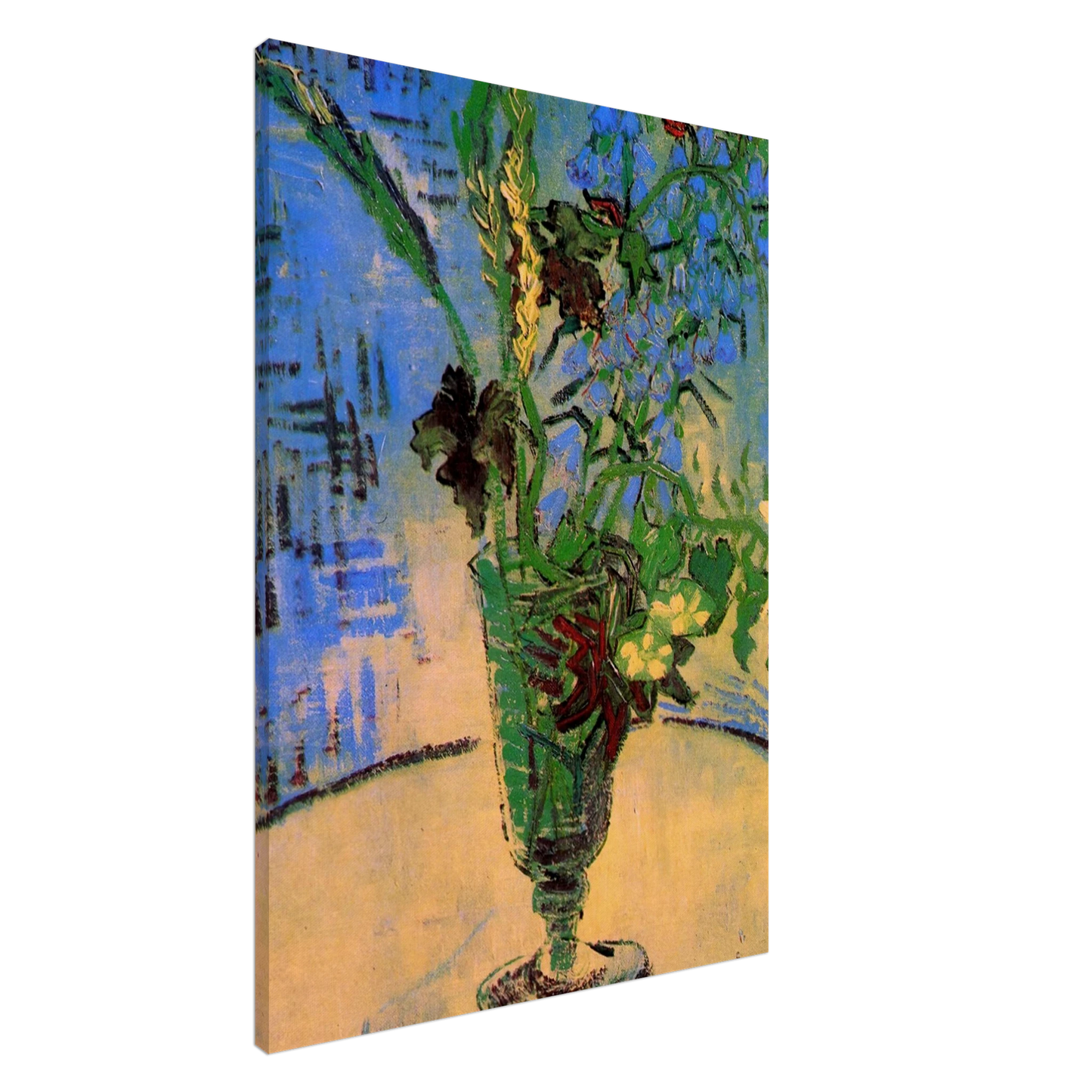 Vincent van Gogh - Still Life Glass with Wild Flowers Canvas - 20x30 cm / 8x12 inches-canvas