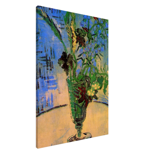 Vincent van Gogh - Still Life Glass with Wild Flowers Canvas - 20x30 cm / 8x12 inches-canvas