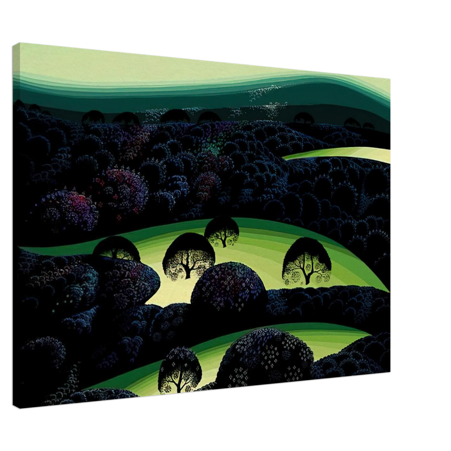 Eyvind Earle - Nocturne Canvas - 20x30 cm / 8x12 inches-canvas
