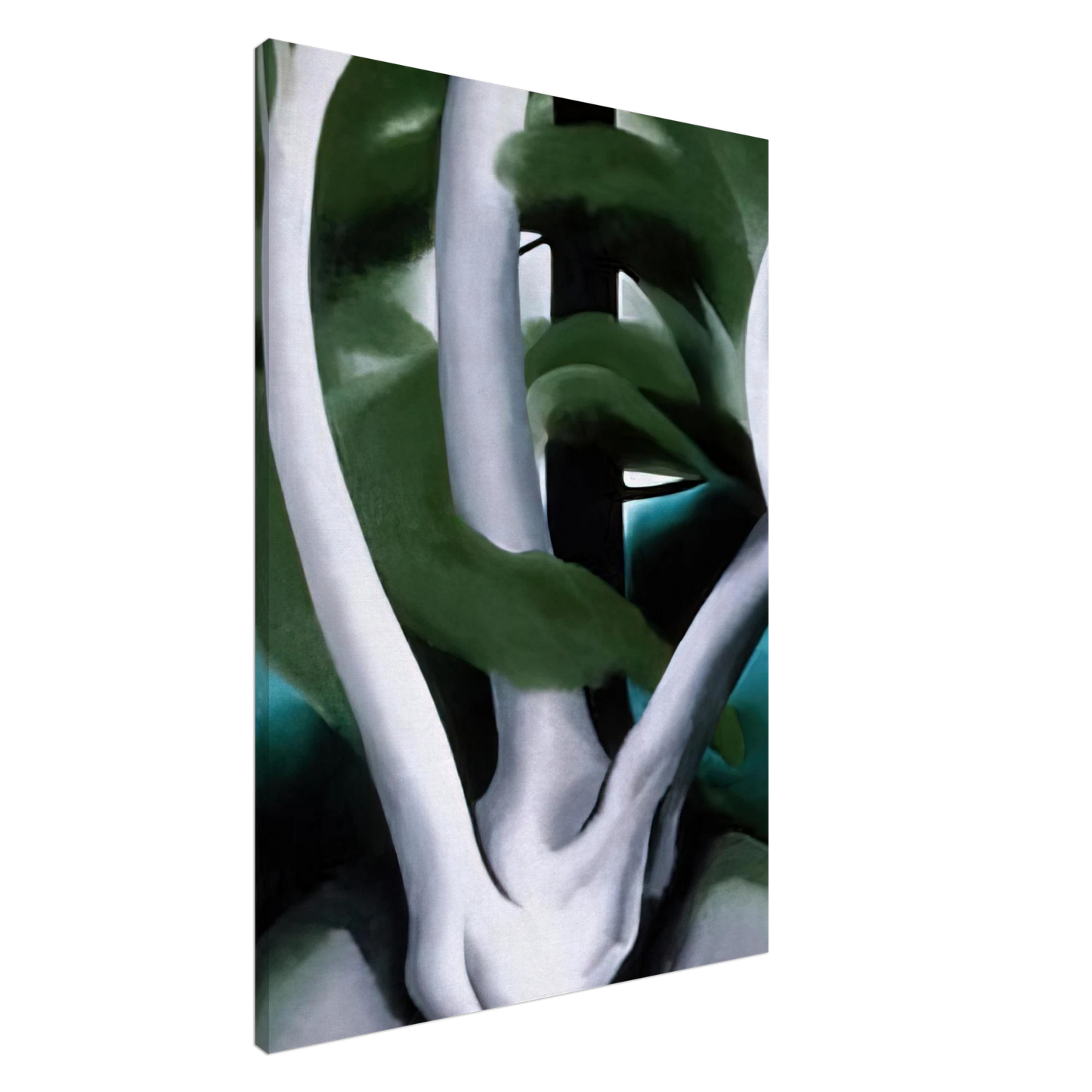 Georgia O'Keeffe - Birch and Pine Tree No. 1 Canvas - 20x30 cm / 8x12 inches-canvas