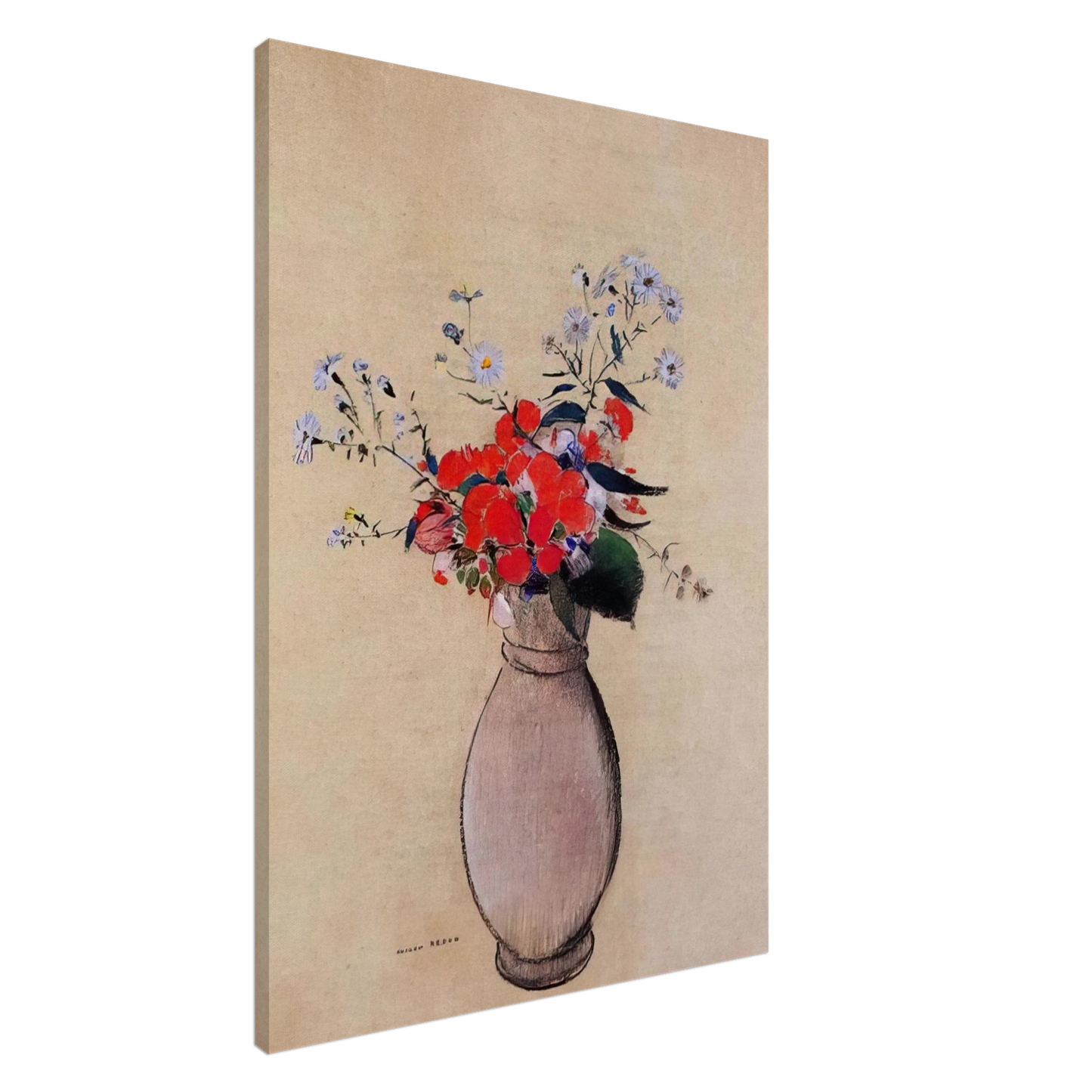 Odilon Redon - BOUQUET OF FLOWERS 2 Canvas - 20x30 cm / 8x12 inches-canvas