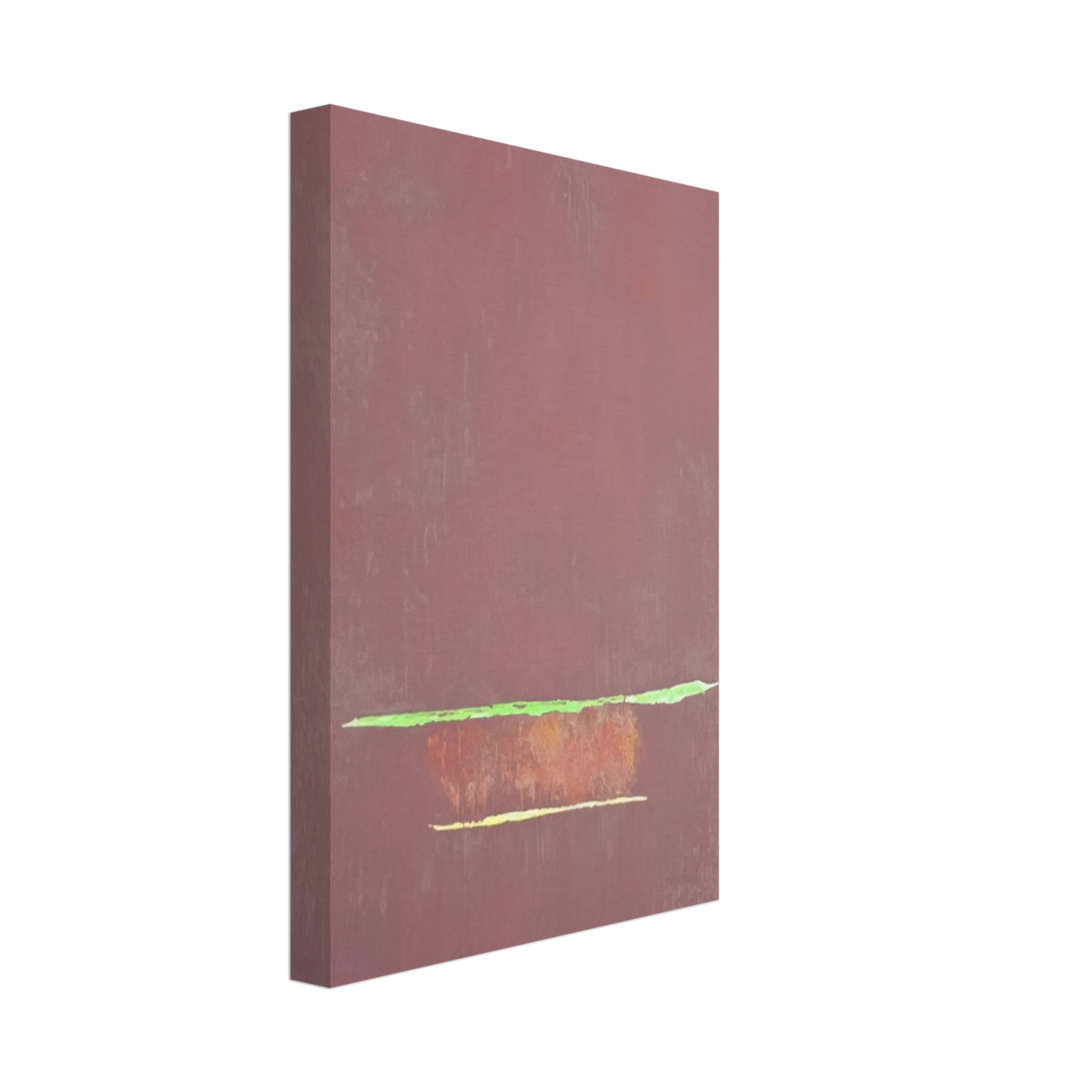 Theodoros Stamos - Purple Color Field with Two Green Lines - Color Field Painting Canvas - 70x100 cm / 28x40 inches-canvas