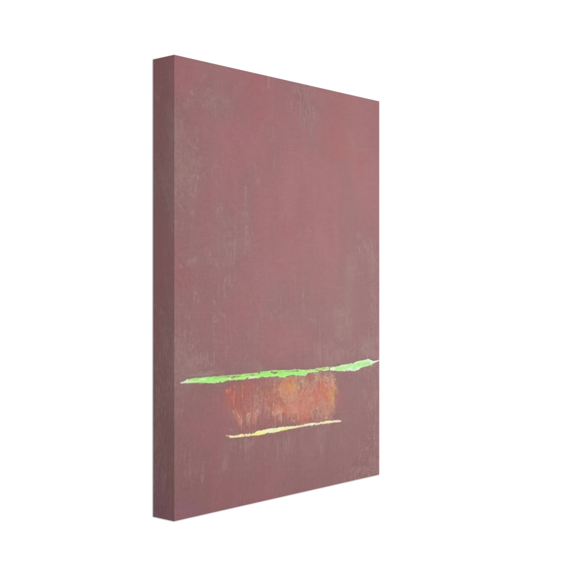 Theodoros Stamos - Purple Color Field with Two Green Lines - Color Field Painting Canvas - 70x100 cm / 28x40 inches-canvas