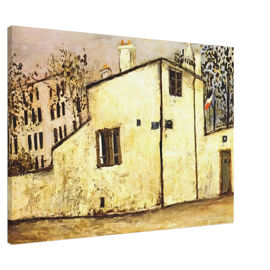 Maurice Utrillo - HECTOR BERLIOZ S HOUSE Canvas - 20x30 cm / 8x12 inches-canvas