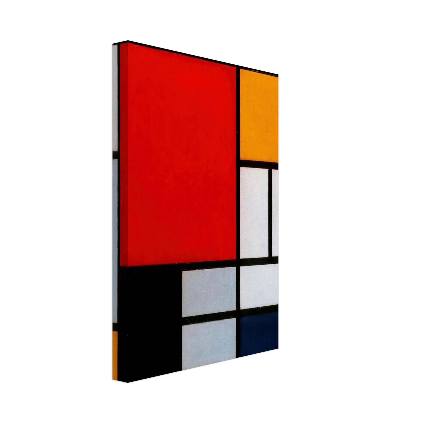 Piet Mondrian - Composition with Large Red Plane, Yellow, Black, Gray and Blue Canvas - 40x60 cm / 16x24 inches-canvas