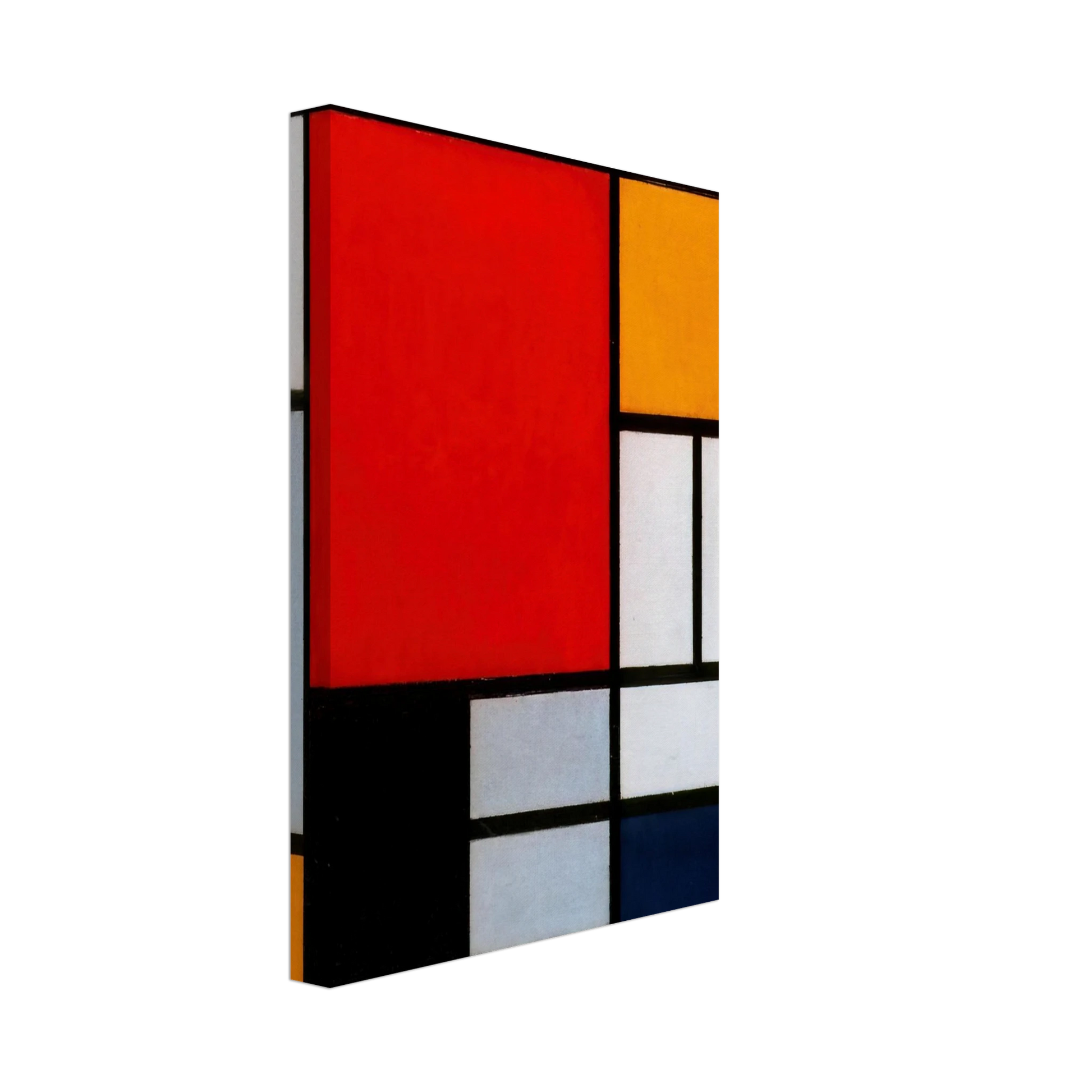 Piet Mondrian - Composition with Large Red Plane, Yellow, Black, Gray and Blue Canvas - 40x60 cm / 16x24 inches-canvas