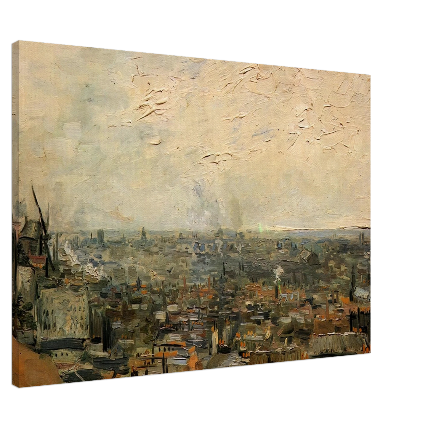 Vincent van Gogh - View of Paris from Montmartre Canvas - 20x30 cm / 8x12 inches-canvas