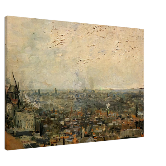 Vincent van Gogh - View of Paris from Montmartre Canvas - 20x30 cm / 8x12 inches-canvas