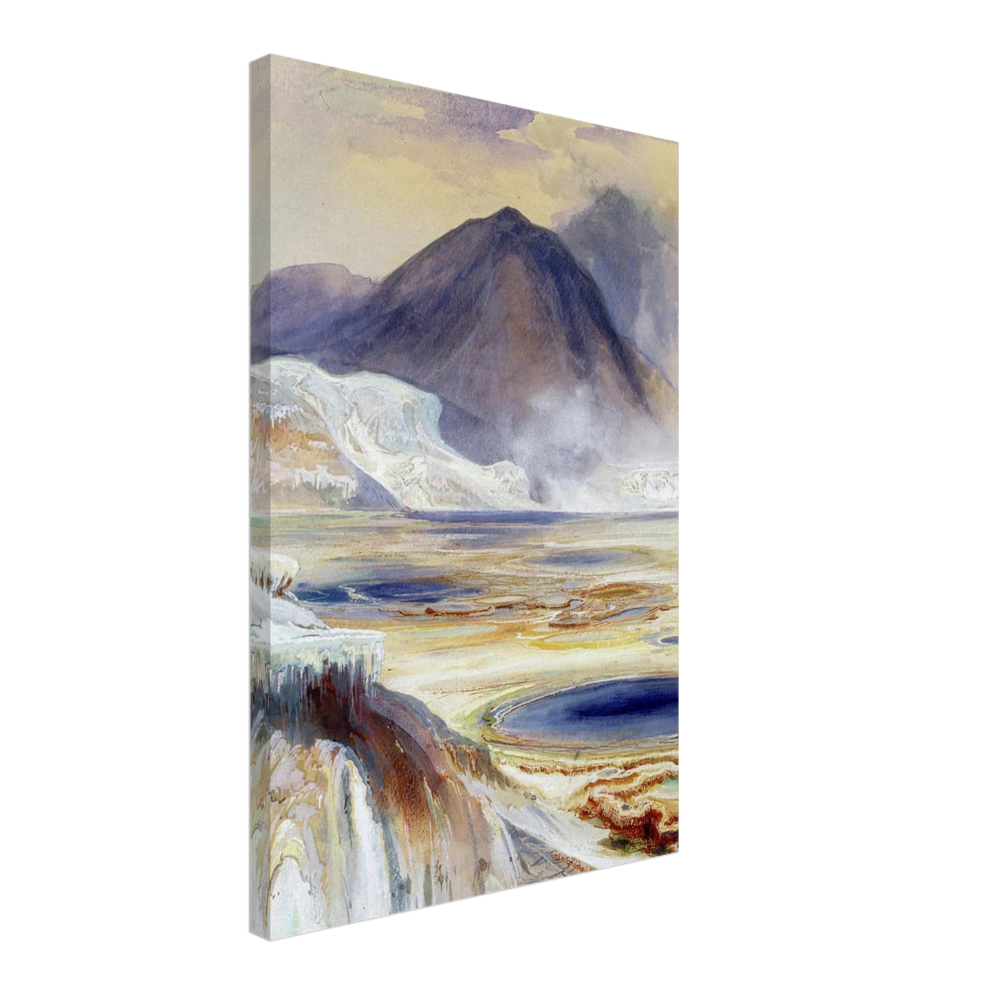 Thomas Moran - Mammoth Hot Springs Yellowstone Canvas - 70x100 cm / 28x40 inches-canvas