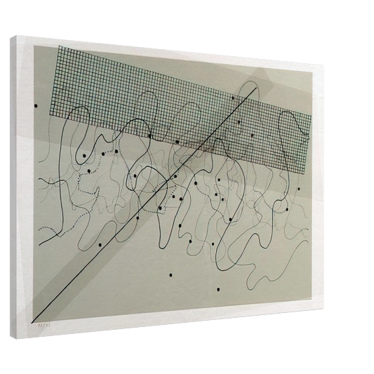 John Cage - Fontana Mix Light Grey - 1981 Canvas - 20x30 cm / 8x12 inches-canvas