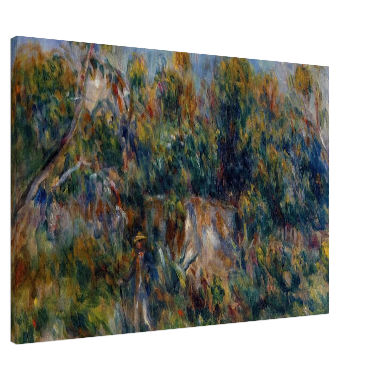 Pierre-Auguste Renoir - The Painter Taking a Stroll at Cagnes Canvas - 20x30 cm / 8x12 inches-canvas