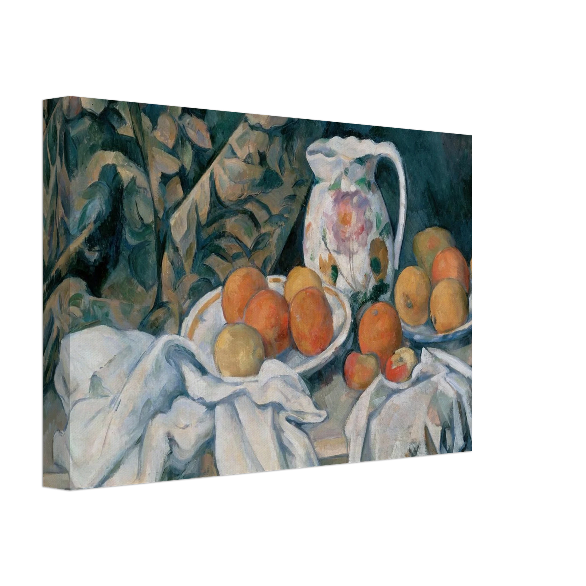 Paul Cezanne - Still Life with Curtain and Flowered Pitcher Canvas - 70x100 cm / 28x40 inches-canvas