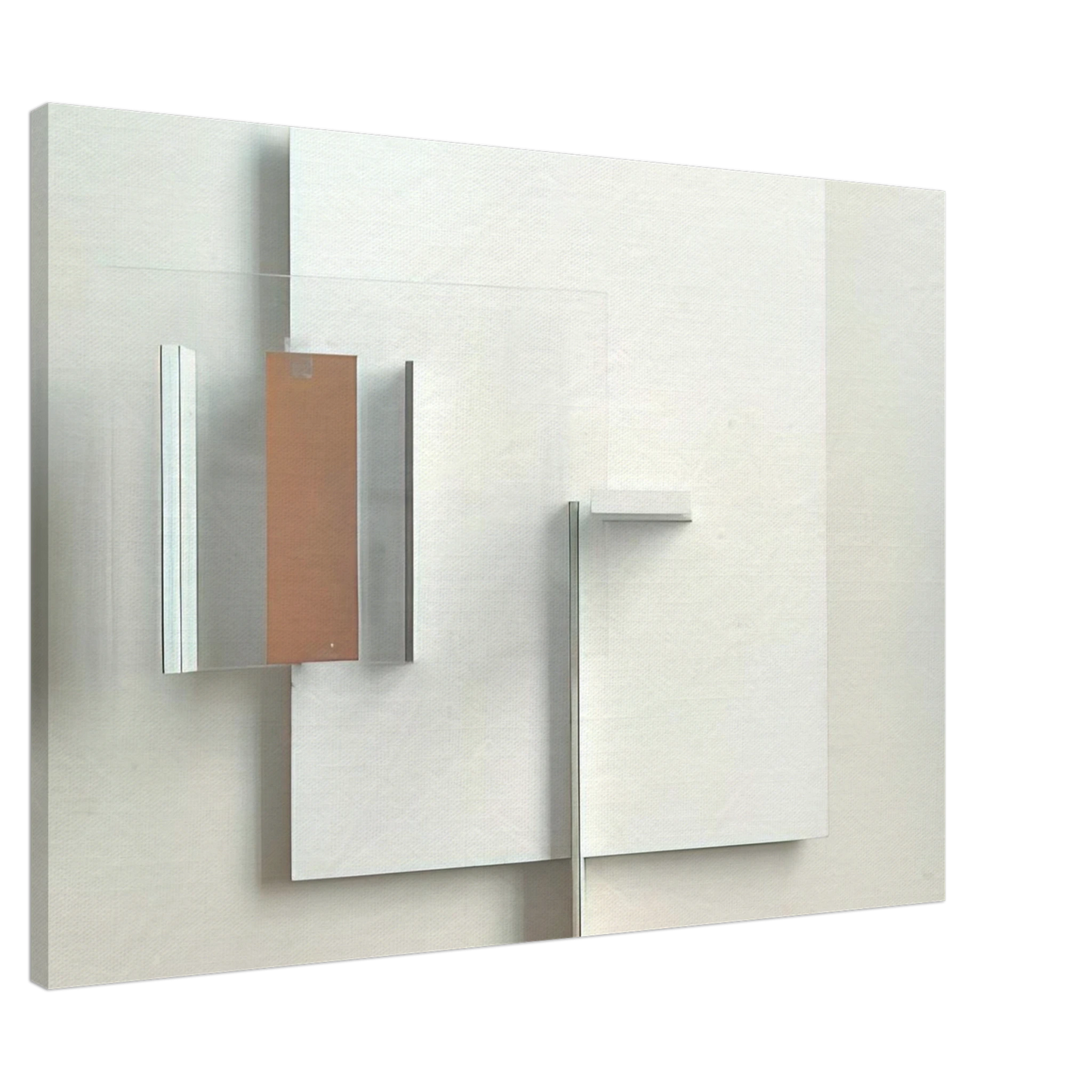 Victor Pasmore - ABSTRACT IN WHITE BLACK AND OCHRE 1962 Canvas - 20x30 cm / 8x12 inches-canvas