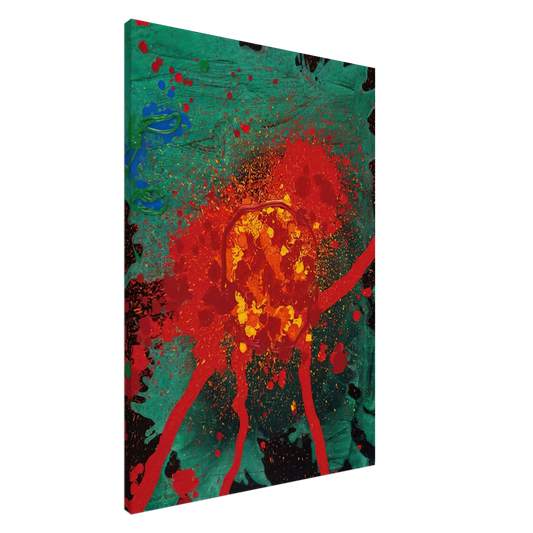 John Hoyland - Blood Feud - 28.8.07 - 2007 Canvas - 20x30 cm / 8x12 inches-canvas