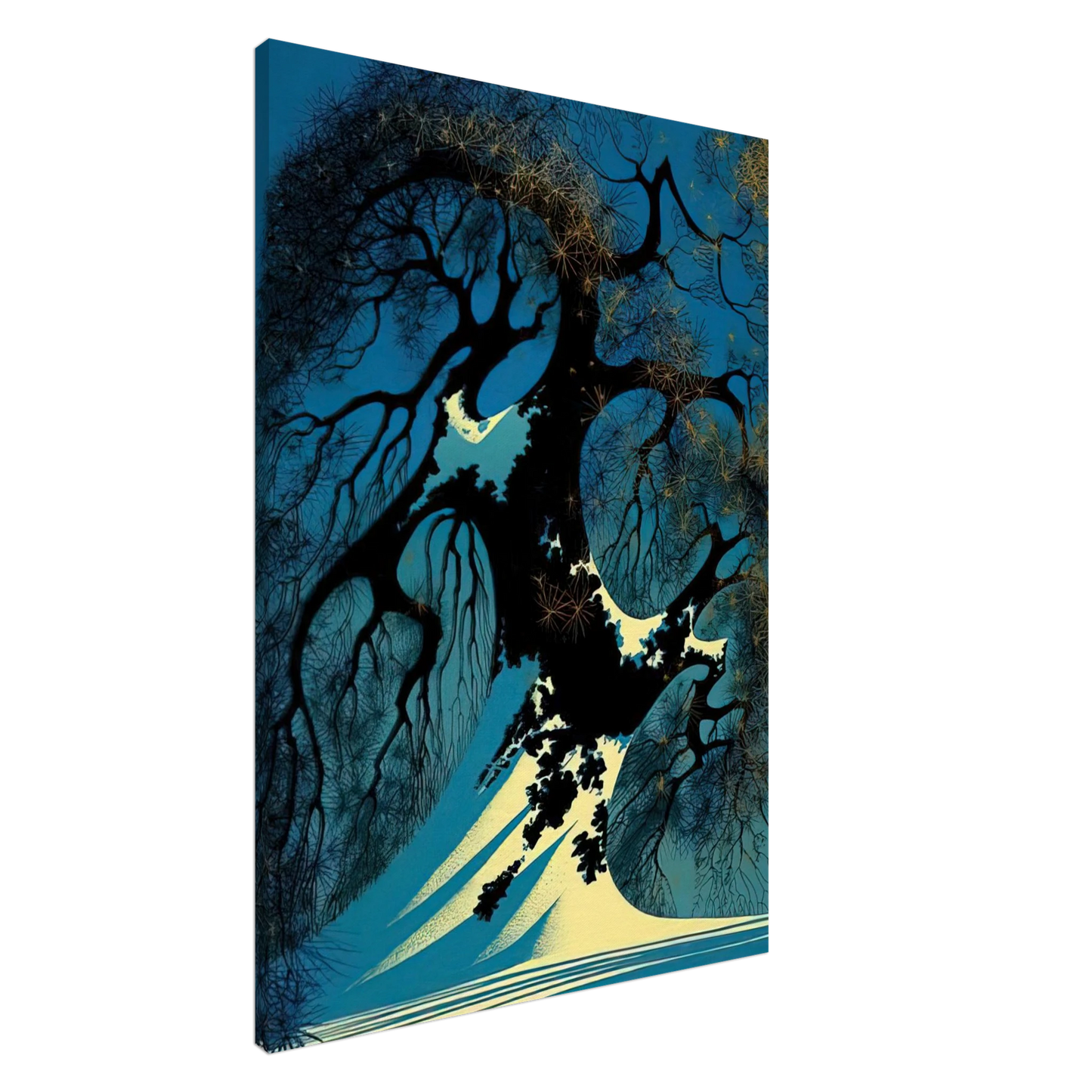 Eyvind Earle - Winter Bonsai Canvas - 20x30 cm / 8x12 inches-canvas