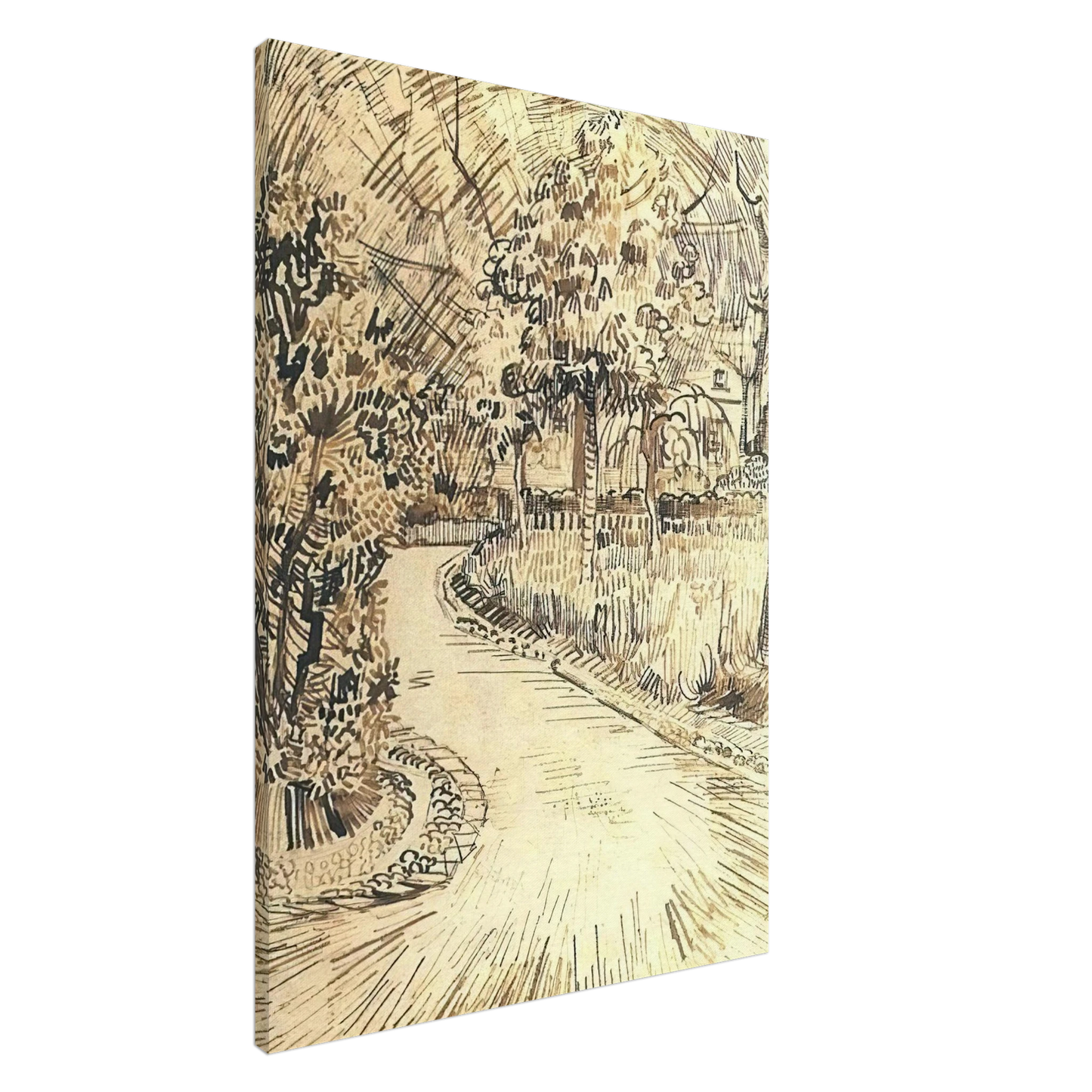 Vincent van Gogh - Public Garden with a Corner of the Yellow House Canvas - 20x30 cm / 8x12 inches-canvas